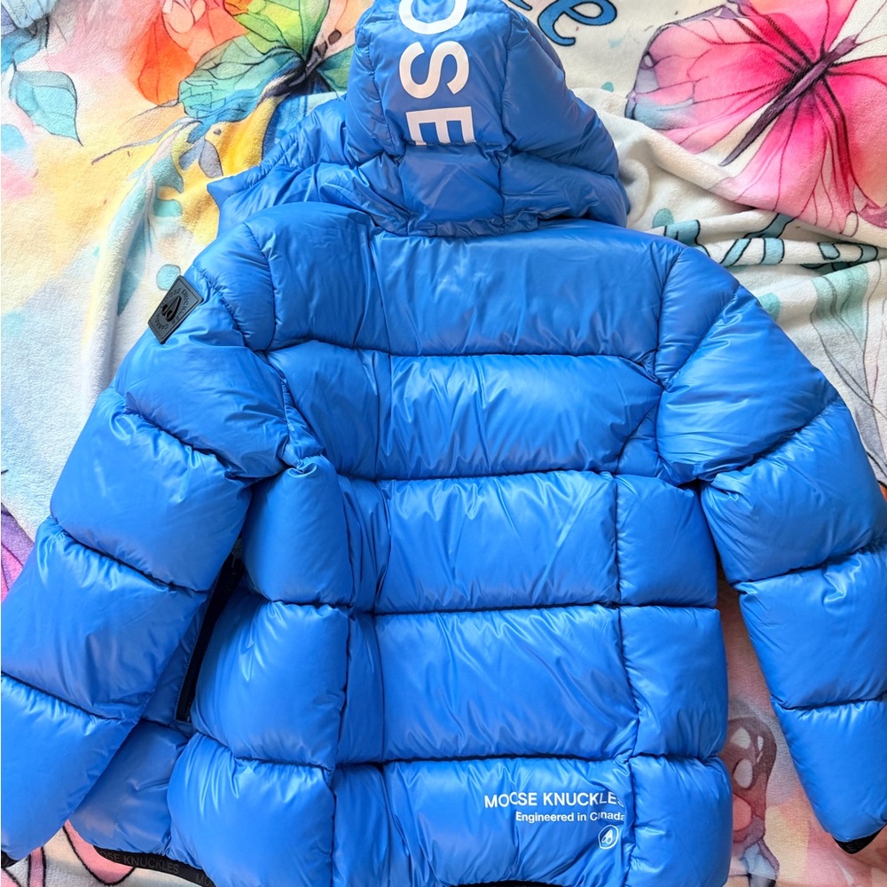 Moose Knuckles Kids Vibrant Blue Puffer Coat